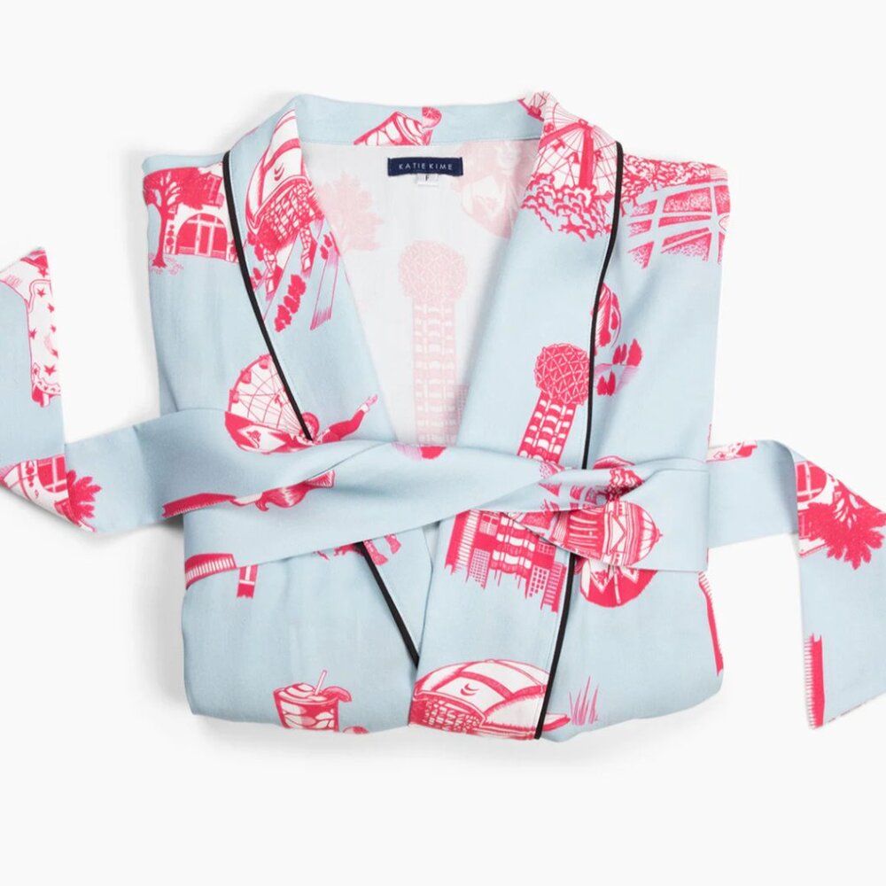 Katie Kime Long Robe in Dallas Toile - Size S/M
